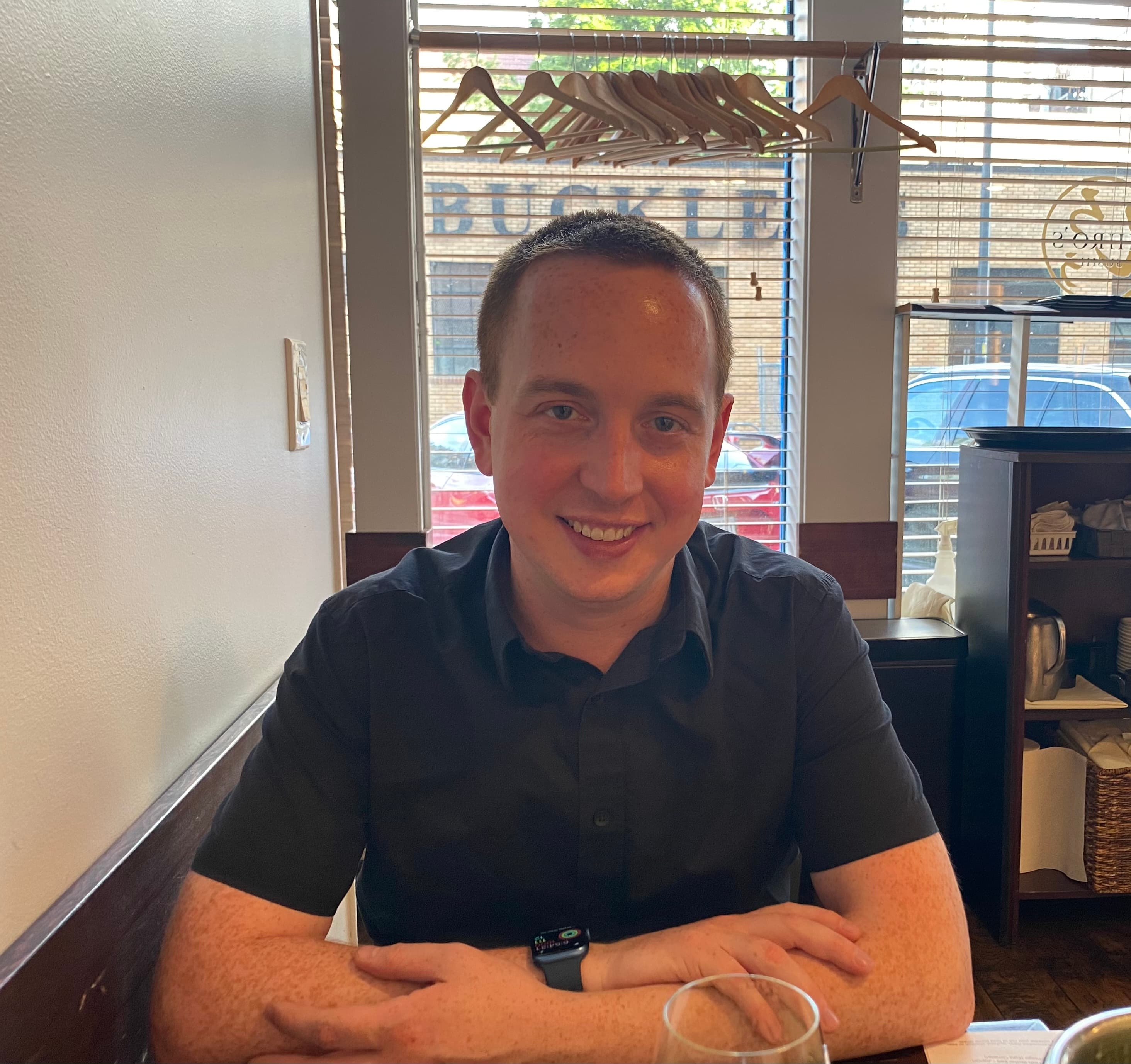 Max Maher with neighbors and local community