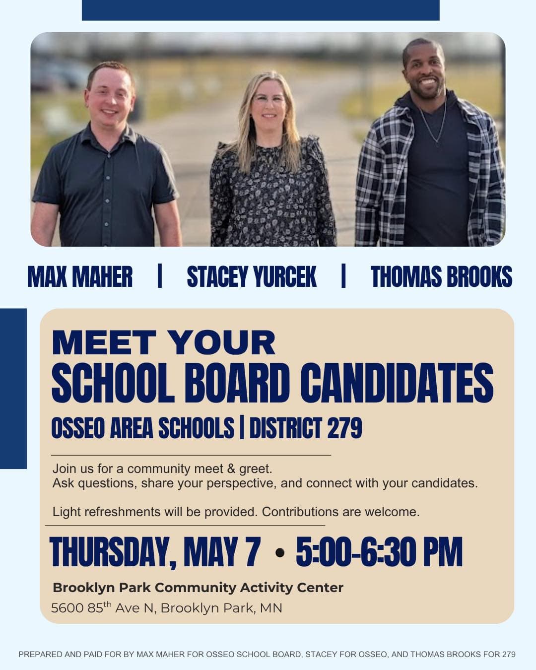 Max Maher, Stacey Yurcek, and Thomas Brooks